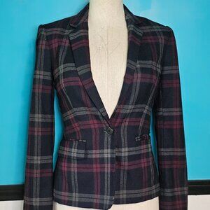 Express vintage plaid business jacket
